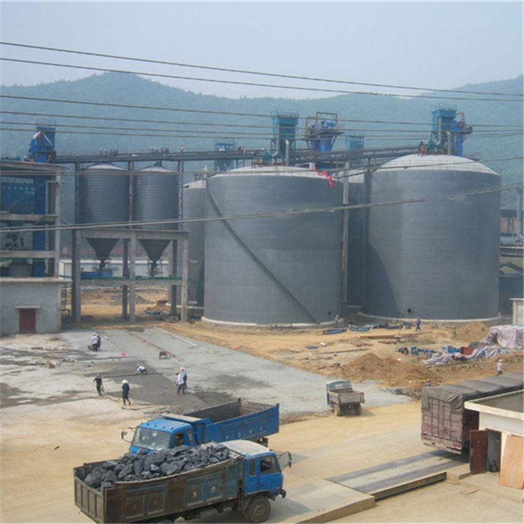 东营水泥钢板仓2座3000吨青岛项目进入施工